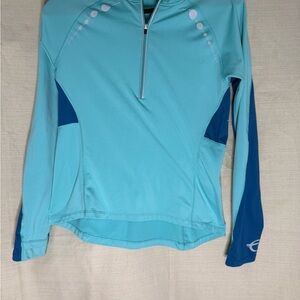 Aqua and Navy Women's Activewear Hoodie
